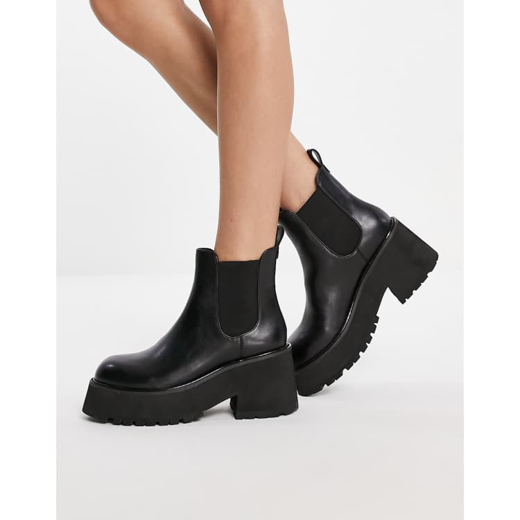 chunky chelsea heel boots