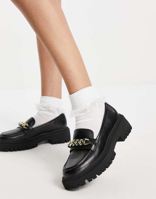 Rule London Exclusive Ronnie flat loafers in black PU - BLACK