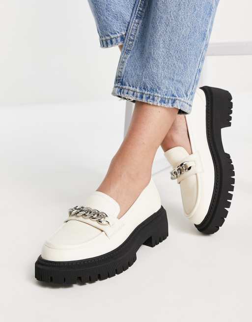 Rule London Exclusive Ronnie flat loafers in white PU - WHITE | ASOS