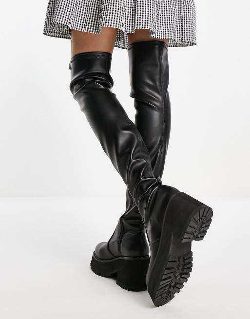 Rule London - Exclusives - Rey - Over-de-knie-laarzen van PU met hak, 2 van 4