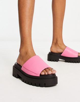 Rule London Exclusive Sofia cleated mules in pink - ASOS Price Checker