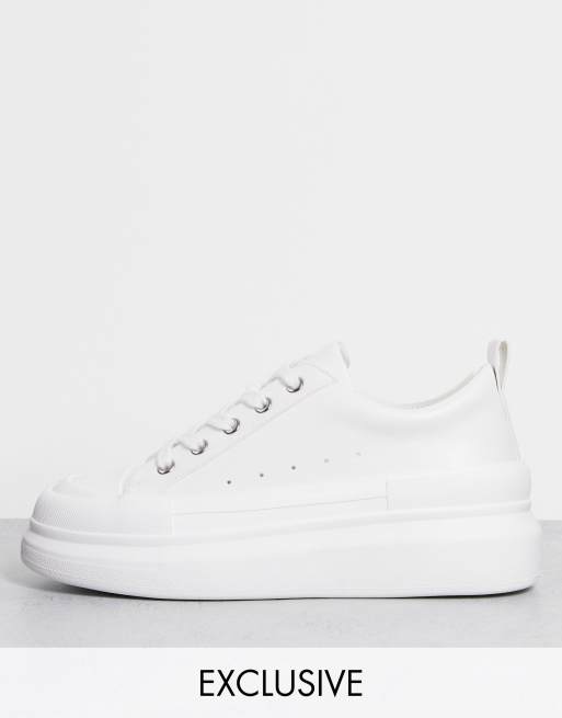 Rule London - Fastlane - Baskets en PU mélangé - Blanc - WHITE