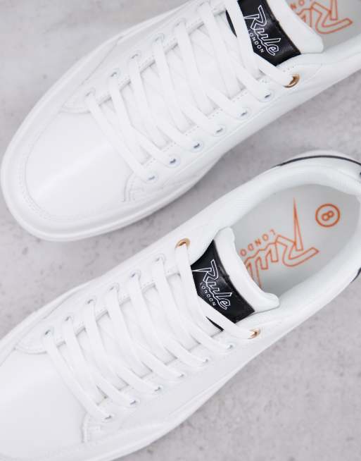 Rule London flatform lace up trainers in white contrast | ASOS