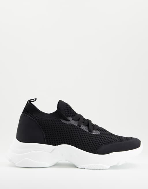 Rule London – Gestrickte Lauf-Sneaker in Schwarz