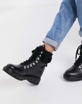 leather and fur boots
