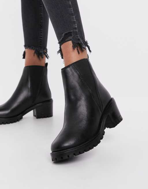 Rule London Leather Heeled Chelsea Boots In Black Asos