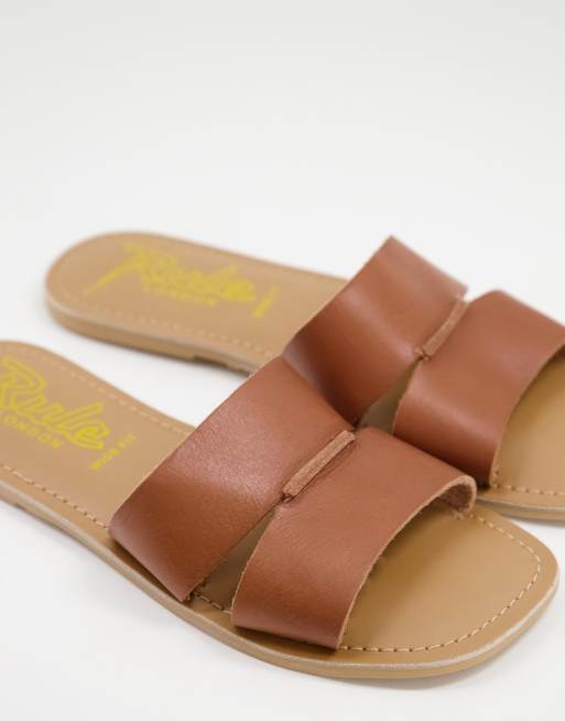 Wide fit leather sliders new arrivals