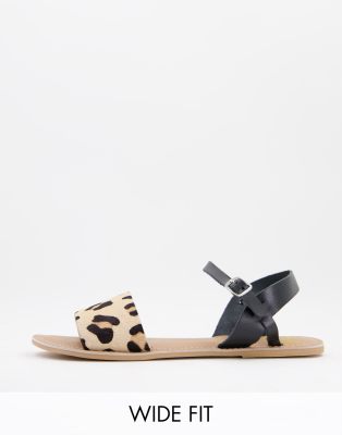 black and leopard sandals