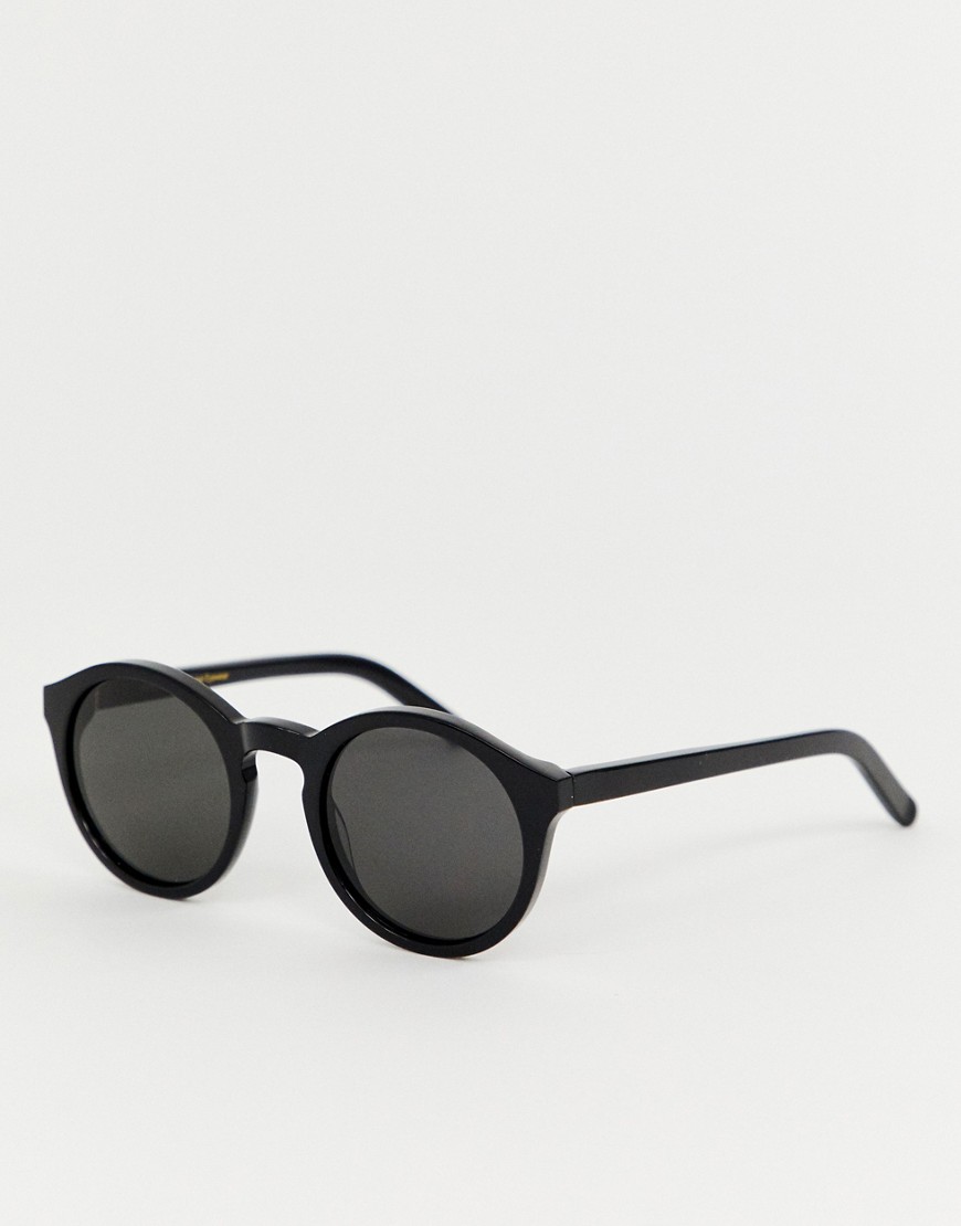 Runde Barstow-solbriller i sort fra Monokel Eyewear