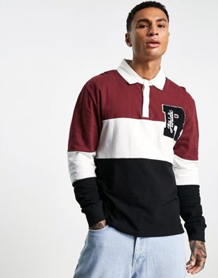 Russell Athletic Miller rugby shirt in burgundy