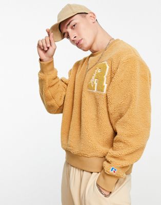 Russell Athetic borg sweatshirt in gold