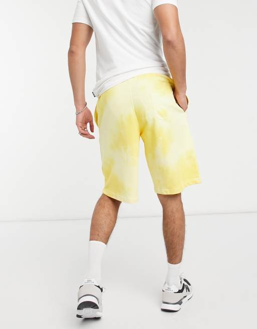 Yellow tie dye store shorts