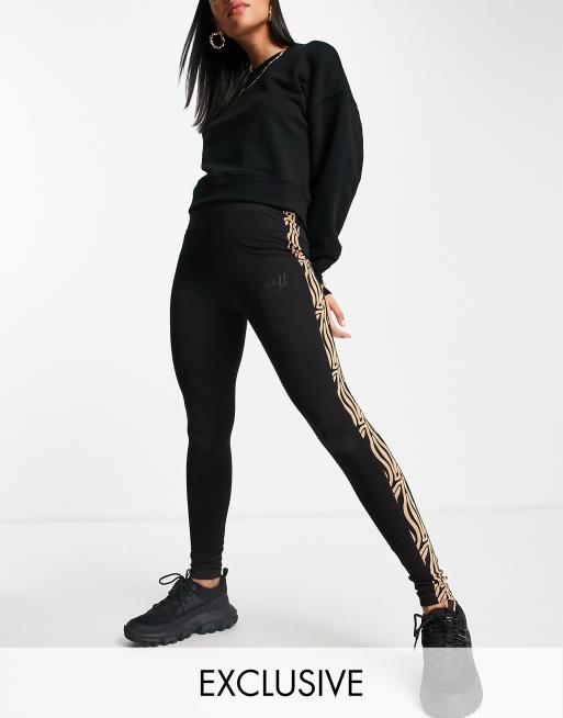 Lux High Waist Leggings In Black Leopard