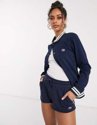 track jacket and shorts