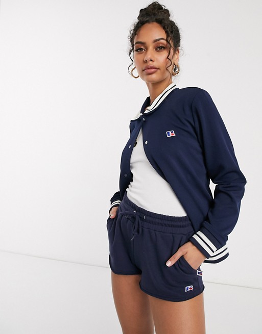 Russell Athletic archive track jacket in navy