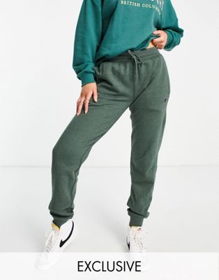 Russell Athletic brushed fleece joggers in dark green