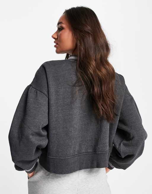 Russell Athletic crew neck brushed fleece sweatshirt in black , 2 of 4