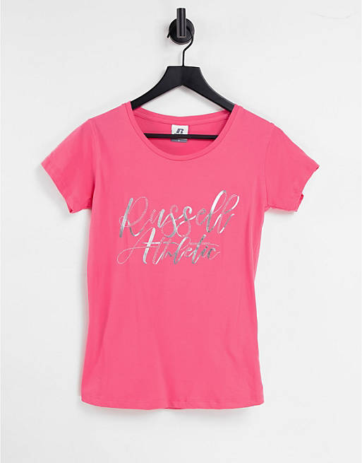 Russell Athletic crewneck t-shirt in pink | ASOS