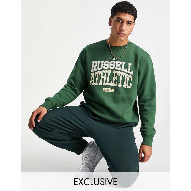 Russell Athletic EST 1902 USA crew neck sweatshirt in green