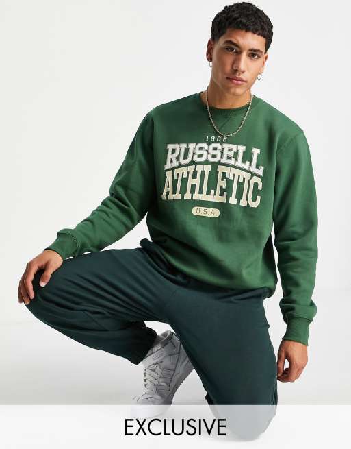 Russell Athletic EST 1902 USA crew neck sweatshirt in green