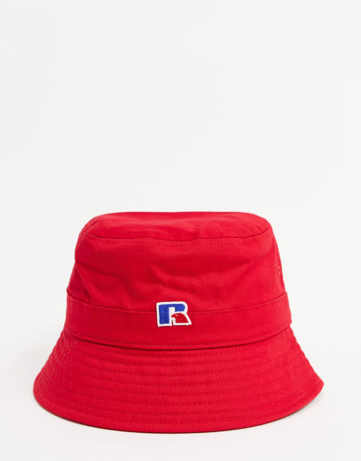 Russell Athletic Festy bucket hat with logo in red