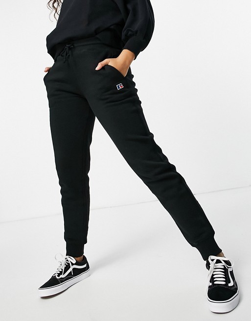 Russell Athletic fleece joggers in black