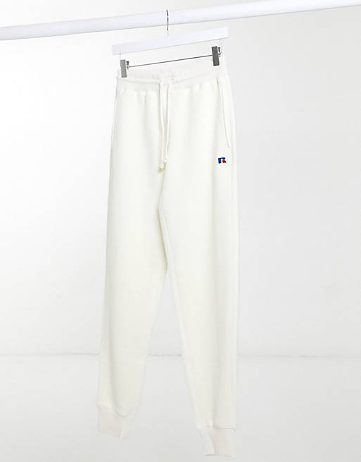 Russell Athletic fleece joggers in cream