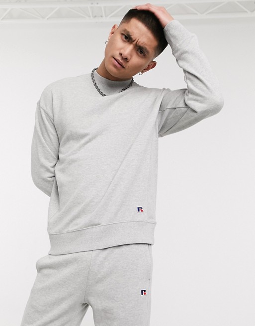 Russell Athletic Frank sweatshirt with small logo in grey