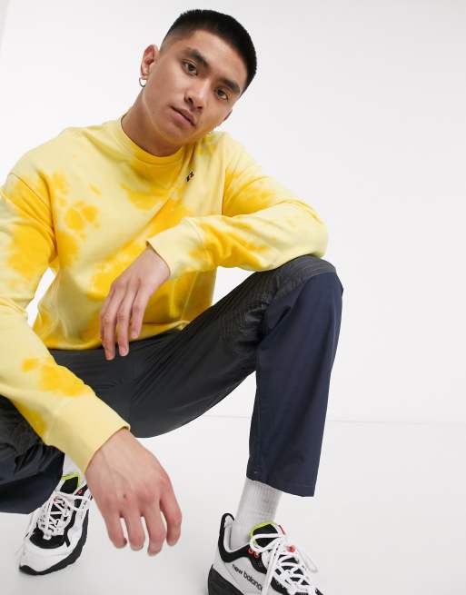 Russell Athletic George tie-dye sweatshirt in yellow | ASOS