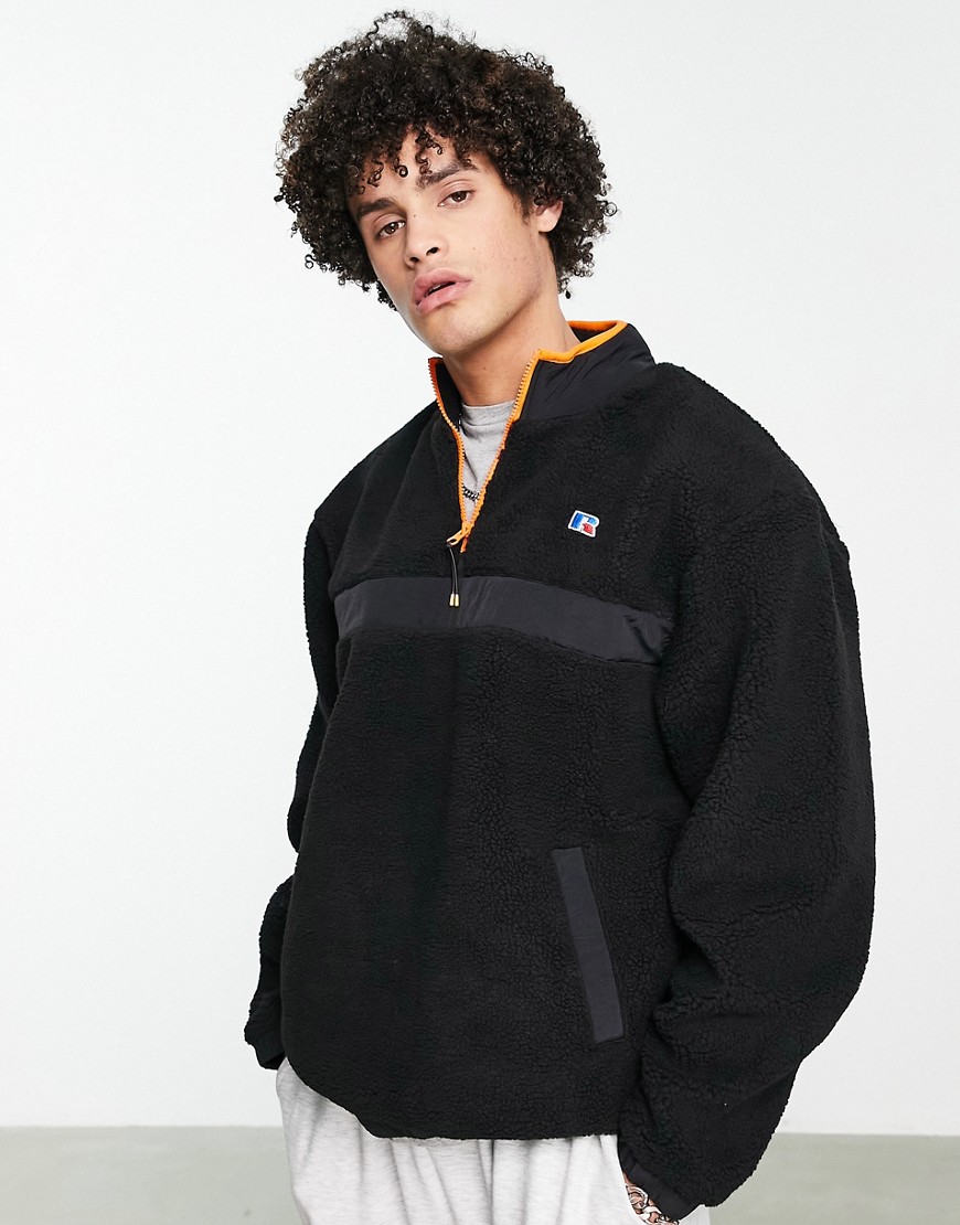 Russell Athletic Gregrio track jacket in black-Red