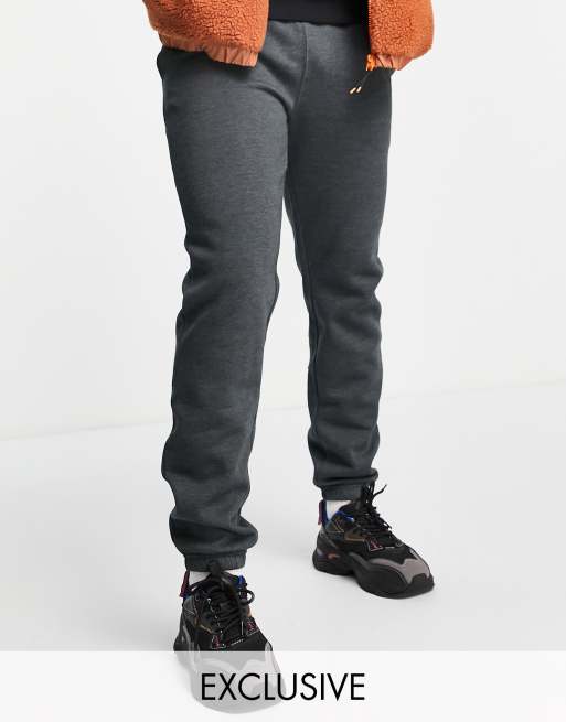 Russell Athletic - Joggers con fondo elasticizzato, colore grigio antracite