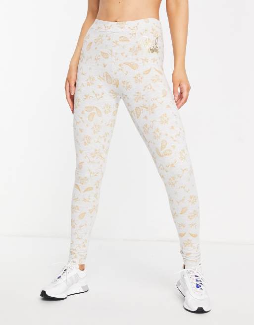 Russell Athletic - Legging met folieprint in grijs