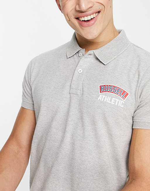 Russell Athletic logo polo top in grey
