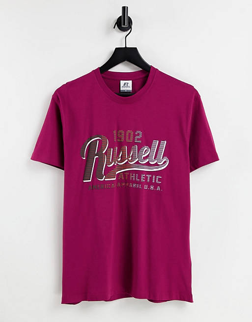 Russell Athletic - Marineblå T-shirt med gradueret logo