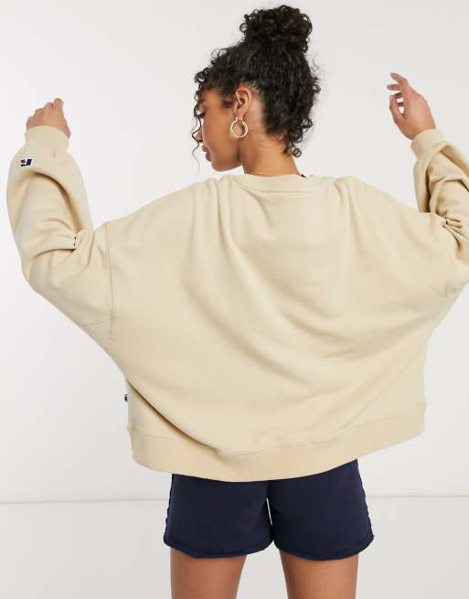 Oversized athletic outlet sweatshirt