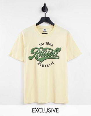 Russell Athletic Plus crew neck t-shirt in Italian straw