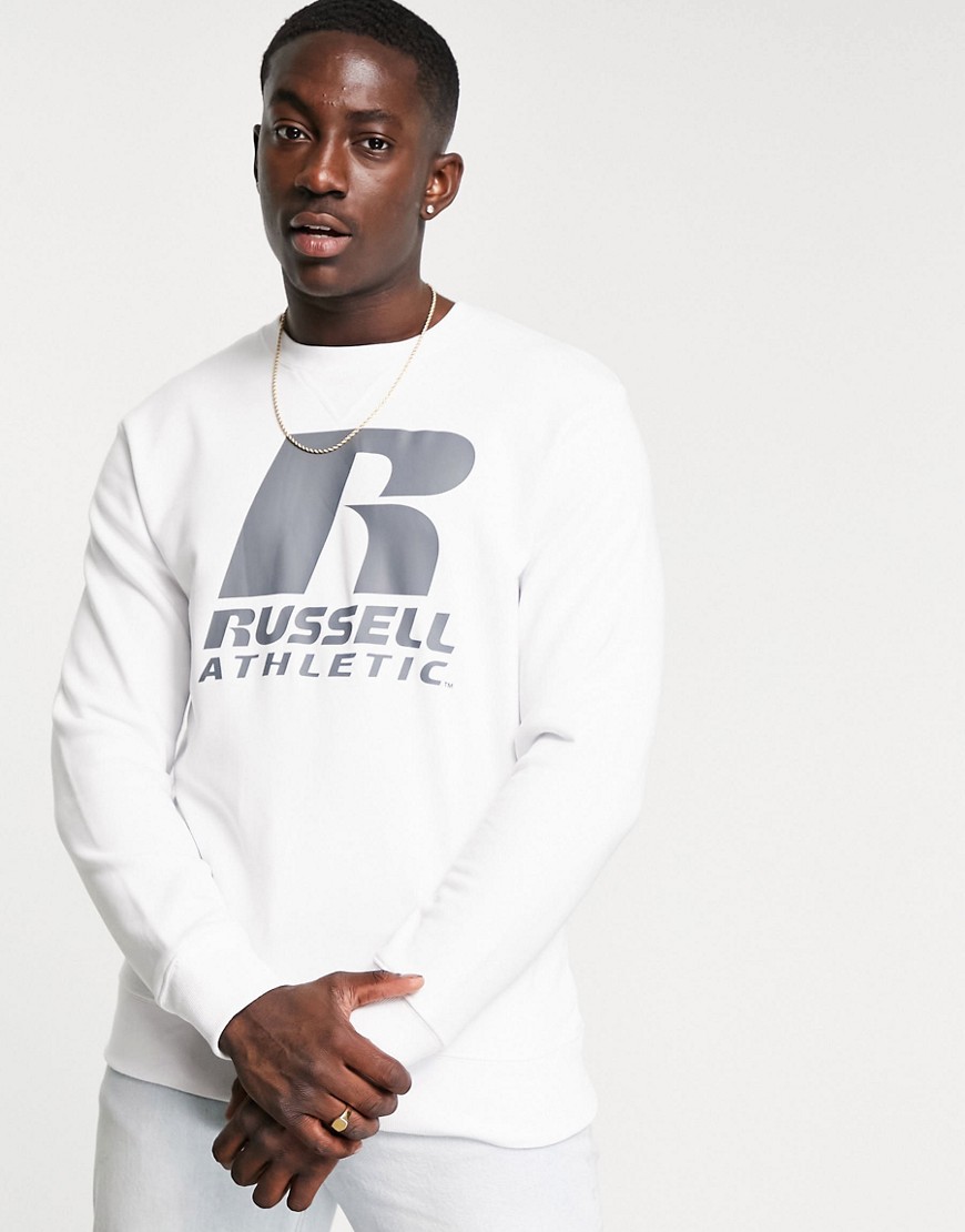 Russell Athletic - Pull ras de cou avec logo R - Blanc