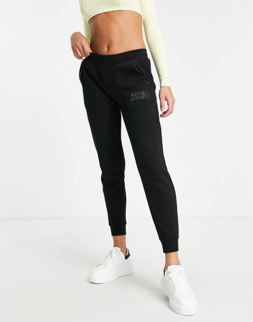 Russell Athletic - Sorte joggingbukser med nitter