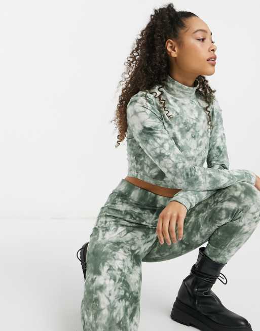 Russell Athletic tie dye leggings in green ASOS