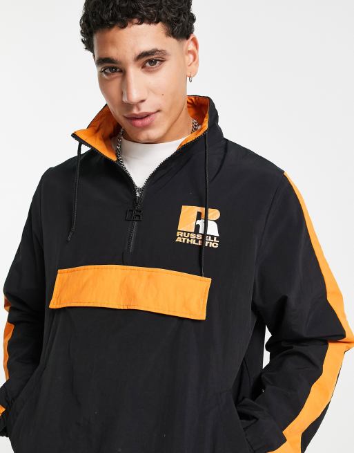 Russell Athletic windbreaker jacket in black ASOS