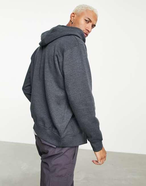 Russell Athletic zip through hoodie in charcoal marl