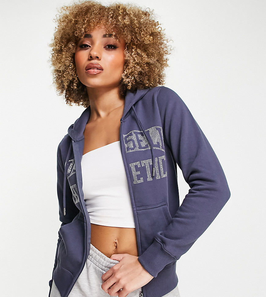 Russell Athletic zip through hoodie in ombre blue-Blues