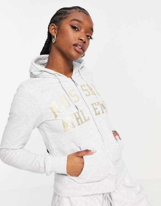 White athletic best sale zip up