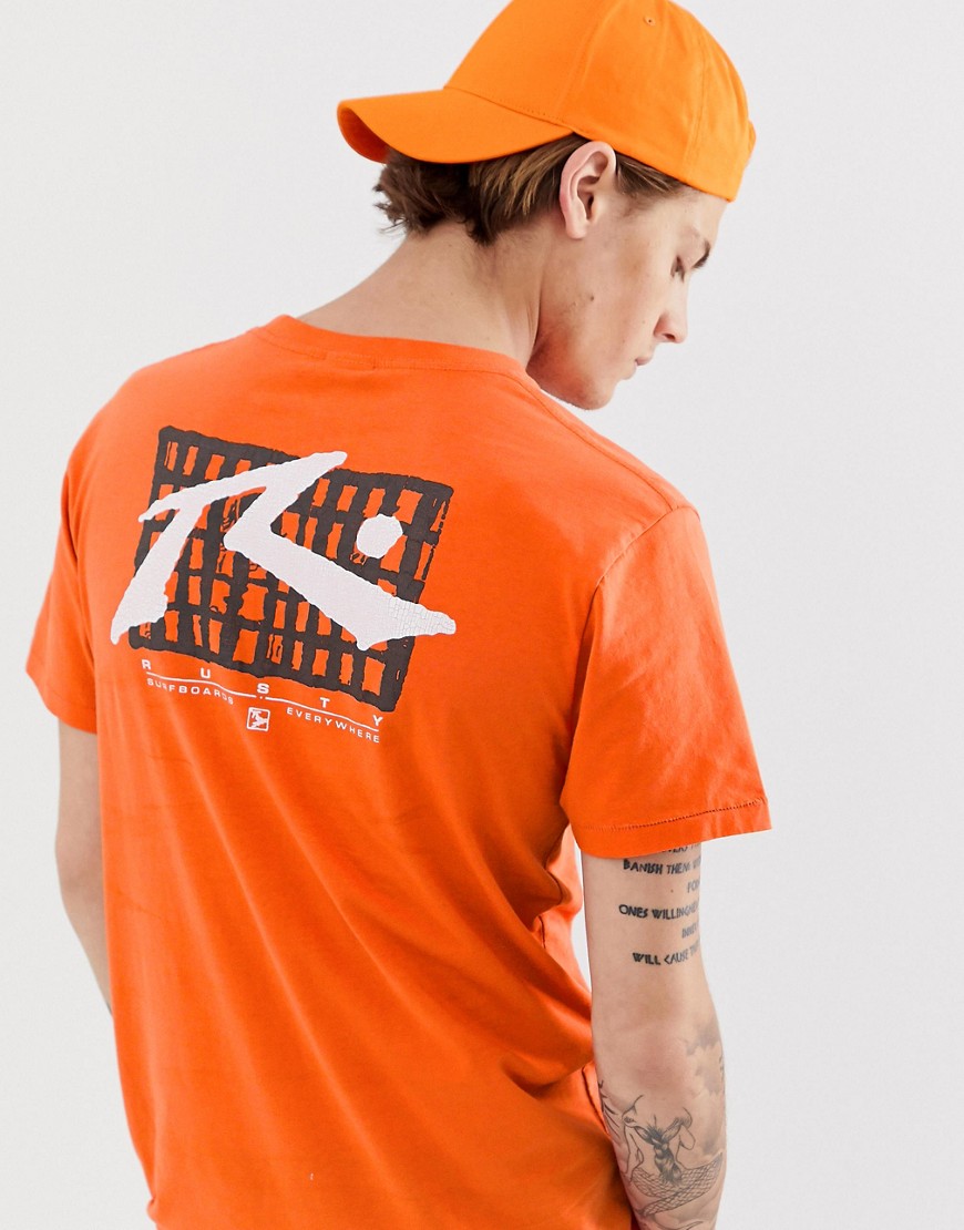 Rusty graphic t-shirt in orange-Black