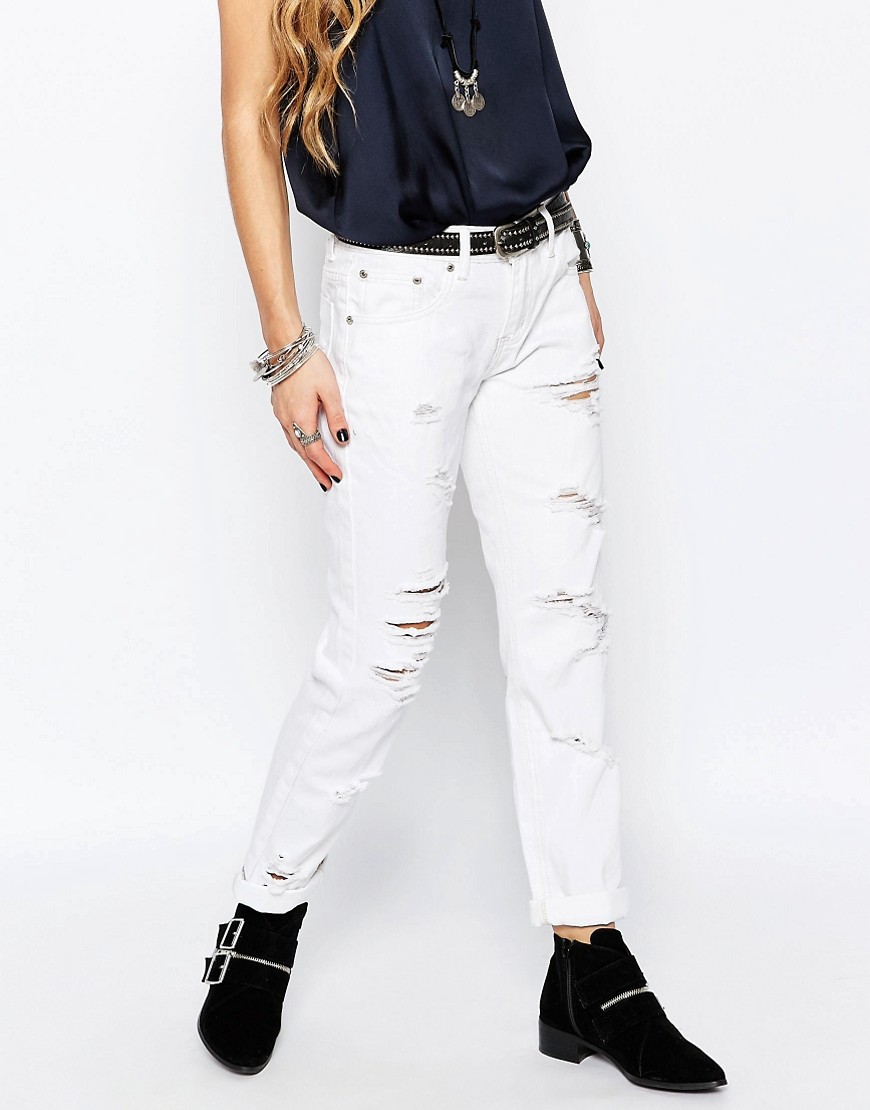 фото Рваные джинсы бойфренда glamorous-белый