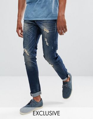 фото Рваные джинсы скинни blend echo-темно-синий