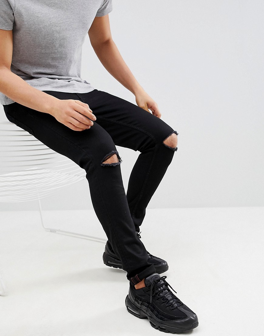 фото Рваные супероблегающие джинсы ringspun-черный