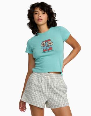 Rvca 411 Fitted T-shirt In Blue