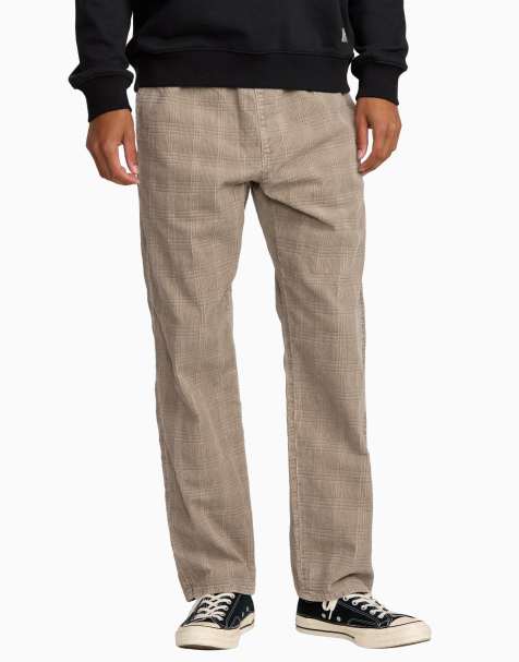 RVCA Adams cord elasticated trousers in coyote - view 1