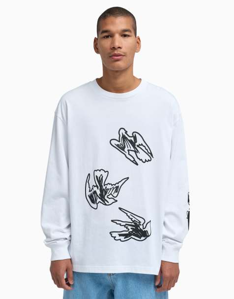 RVCA Antonia figueiredo birds long sleeve t-shirt in white
